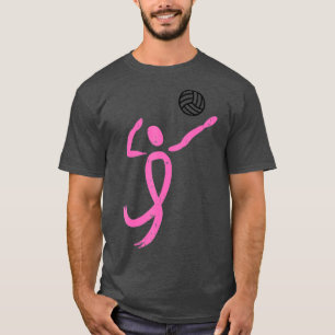 Camiseta Jogador de vôlei rosa Cancer de fita colar
