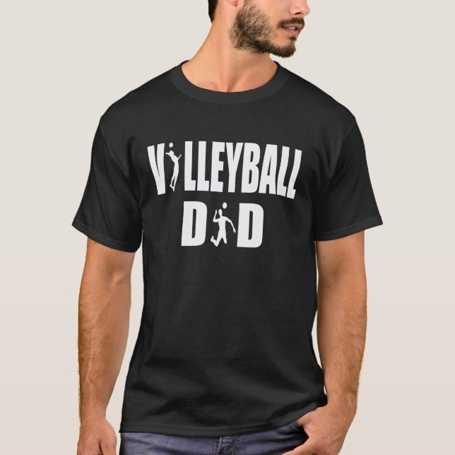 Camiseta Jogador de Voleibol do Dia de os pais Papa (Frente)