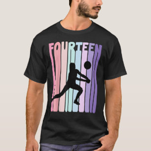 Camiseta Jogador de Voleibol Retro de Aniversário de 14 14