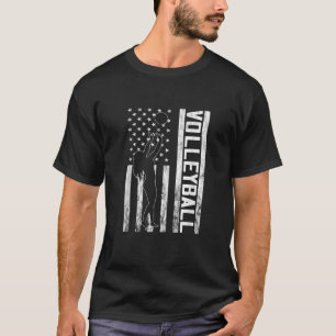 Camiseta Jogador de Voleibol Vintage América USA Flag Beach