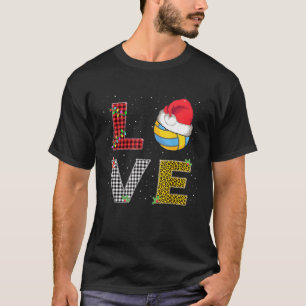 Camiseta Jogador de Voleibol Xadrez Vermelha Natal Amor 