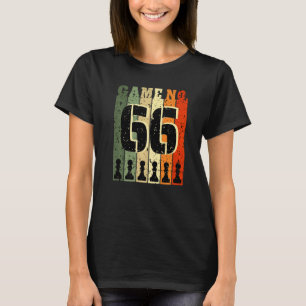 Camiseta Jogador De Xadrez Aniversário 66 Anos Número De Jo