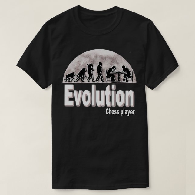 Camiseta Jogador de xadrez em evolução 1 (Frente do Design)