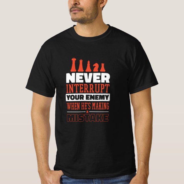 Camiseta Jogador de Xadrez Engraçado (Frente)