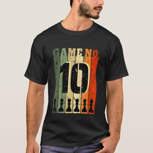 Camiseta Jogador de xadrez infantil Aniversário de 10 anos (Frente)