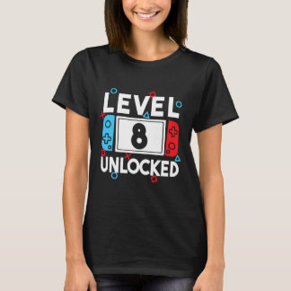 Camiseta Jogador Desbloqueou o Nível 8 Aniversário de 8 ano