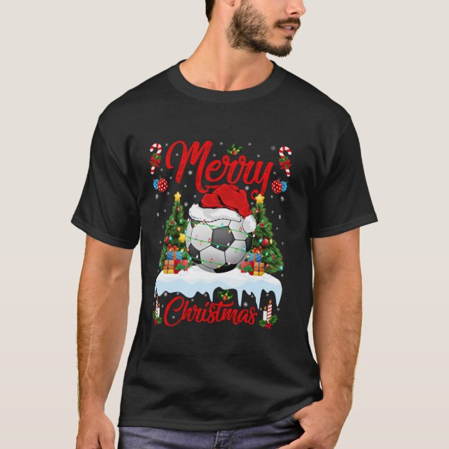 Camiseta Jogador desportivo de Papais noeis de Natal de Fut (Frente)