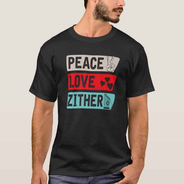 Camiseta Jogador do Instrumento Musical do Peace Love Zor (Frente)