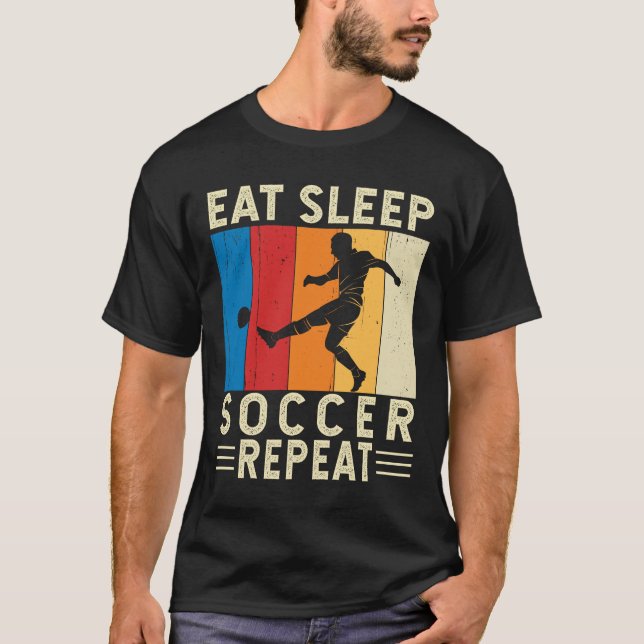Camiseta Jogador do Lover do Futebol Engraçado Repita Socce (Frente)