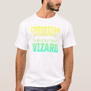 Camiseta Jogador do Tambor do Culto da Igreja Drummer Crist