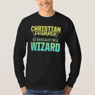 Camiseta Jogador do Tambor do Culto da Igreja Drummer Crist