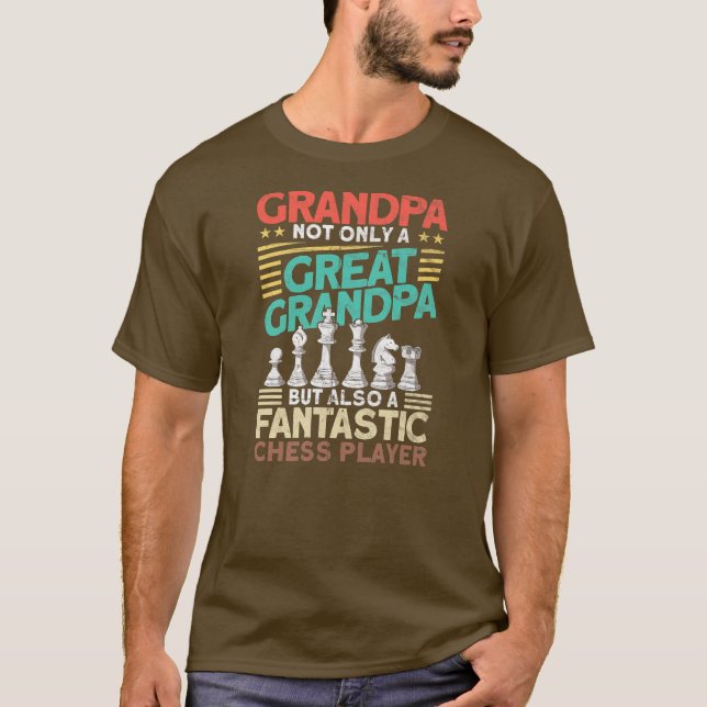 Camiseta Jogador do Vovô Chess Chess Chess Chess Lover Ches (Frente)