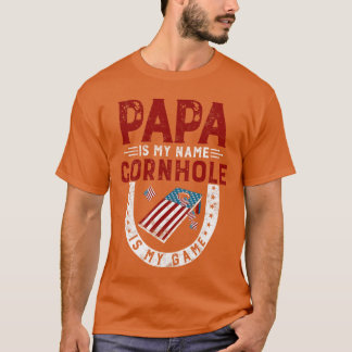 Camiseta Jogador engraçado de cornhole Papai é meu nome cor