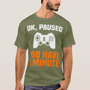 Camiseta Jogador Engraçado Pausa Piada de Jogo Cotação Víde