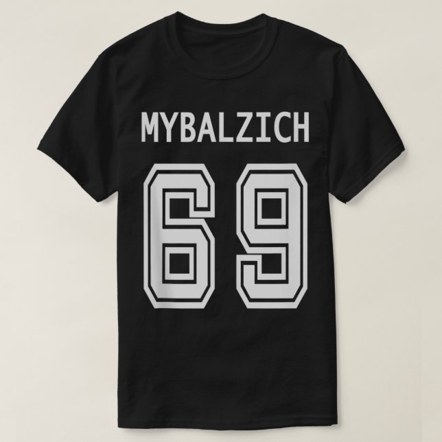 Camiseta Jogador Esportivo Mybalzich 69 Adulto Engraçado (Frente do Design)