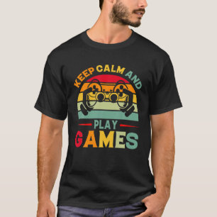 Camiseta Jogador Fique Calmo E Jogue Videos games Engraçado