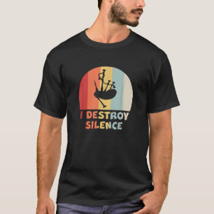 Camiseta Jogador Funny Bagpipe I DESTROY SILENCE Bagpiper G