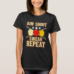 Camiseta Jogador Funny Billiards Routine Aim Shoot Sweot Re