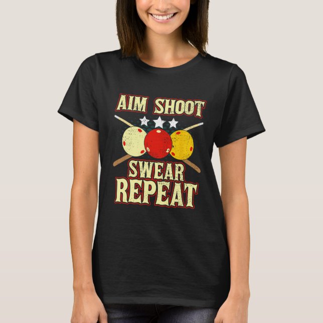 Camiseta Jogador Funny Billiards Routine Aim Shoot Sweot Re (Frente)