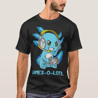 Camiseta Jogador Gamesolotl Axolotl com Animação Fofo