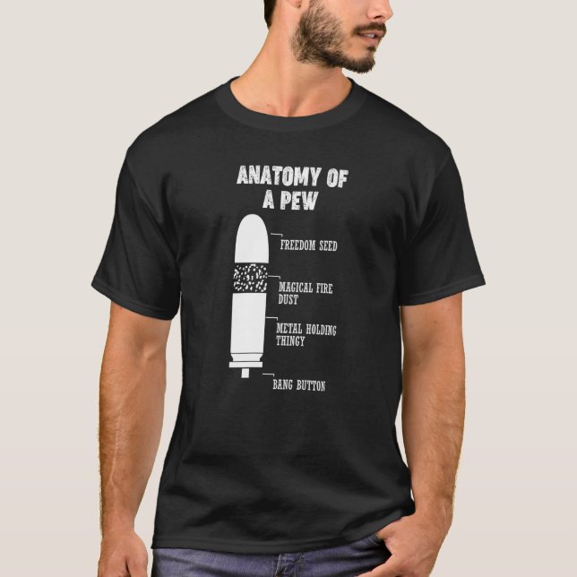 Camiseta Jogador Gun Geek Arma de Anatomia de Pew (Frente)