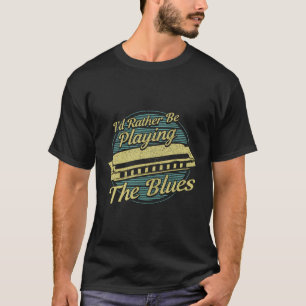 Camiseta Jogador Harmonica Vintage Blues Music Musical Gift
