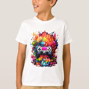 Camiseta Jogador Legal Tie Dye Colorir Controlador de Jogo