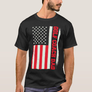 Camiseta Jogador Patriótico de Golfe Treinador de Golfe Pai