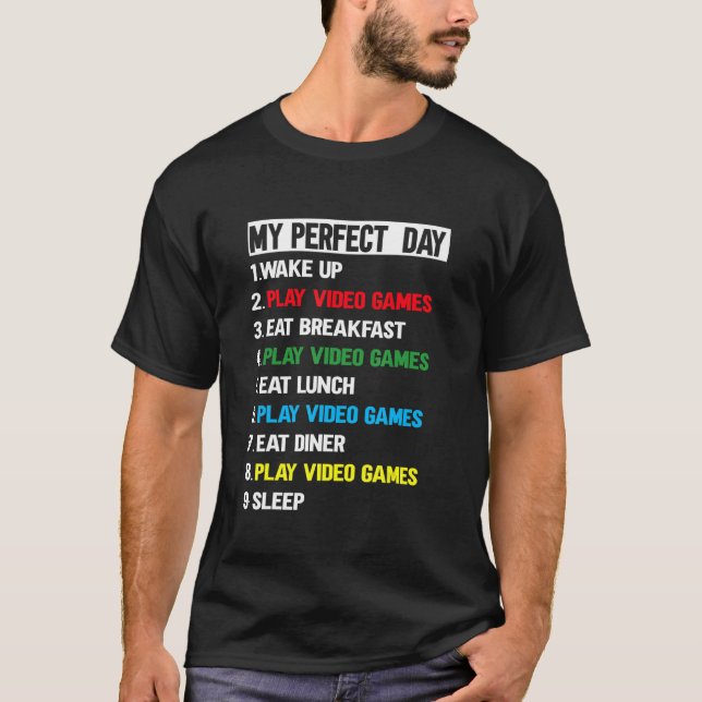 Camiseta Jogador perfeito para adolescentes Videos games pa (Frente)