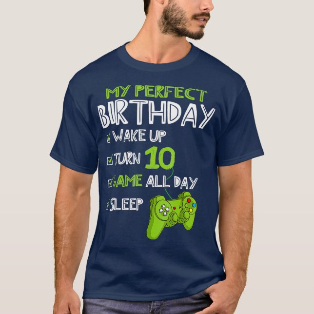 Camiseta Jogador perfeito para games de 10 anos de idade (Frente)