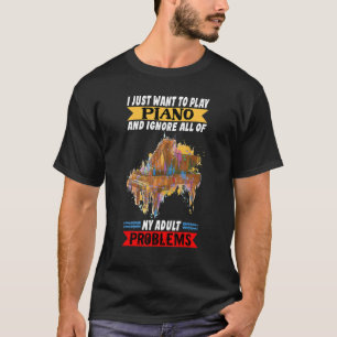 Camiseta Jogador Piano Eu Só Quero Tocar Piano Clássico M