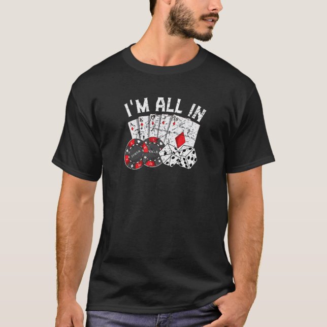 Camiseta Jogador Poker Gamble Cartão Casino Bet Texas hold  (Frente)
