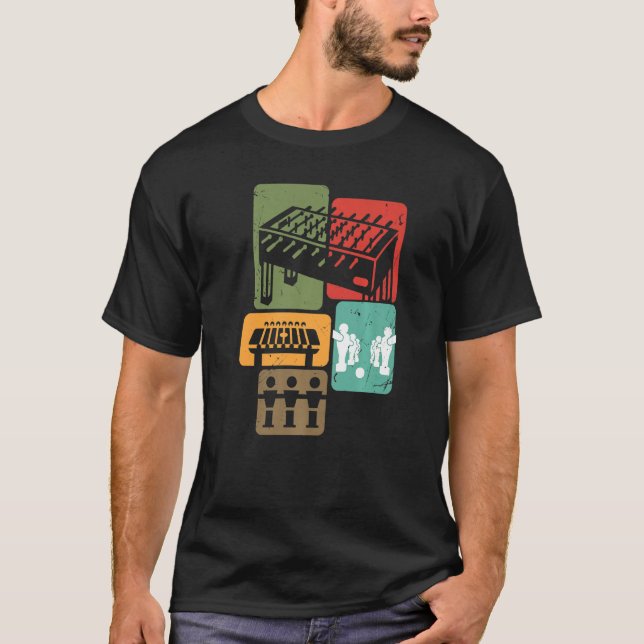 Camiseta Jogador Retro Jogador de Futebol de mesa Foosball  (Frente)