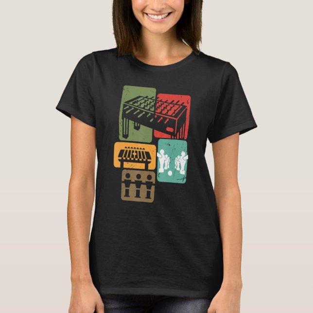 Camiseta Jogador Retro Jogador de Futebol de mesa Foosball  (Frente)