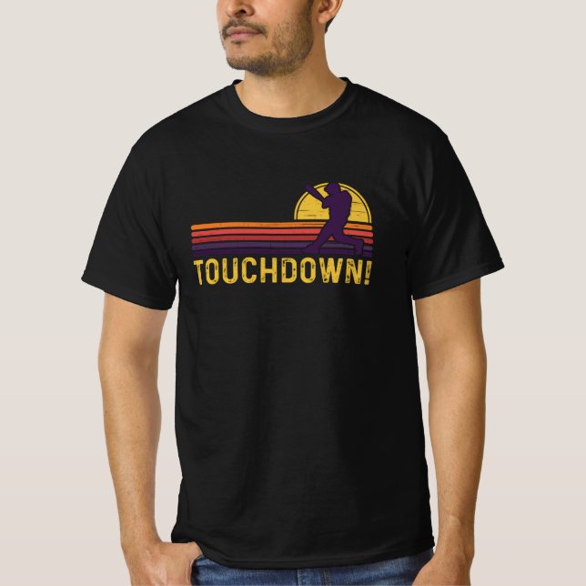 Camiseta Jogador Retro Sunset Retro Baseball em Touch-down (Frente)