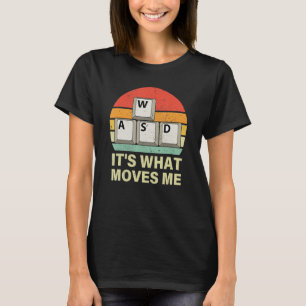 Camiseta Jogador Retro WASD PC Homens Meninos Mulheres Vide