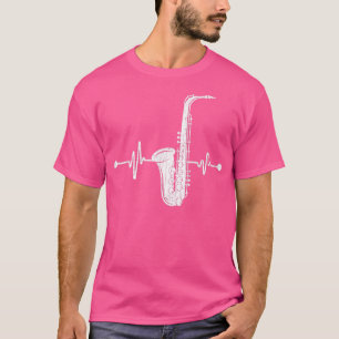 Camiseta Jogador Saxofone Heartbeat Musici Música Jazz Funn