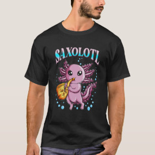 Camiseta Jogador saxofone Musical Axolotl Saxolotl