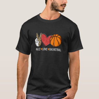 Camiseta Jogador T S do Bball Engraçado de Basquete Peace L