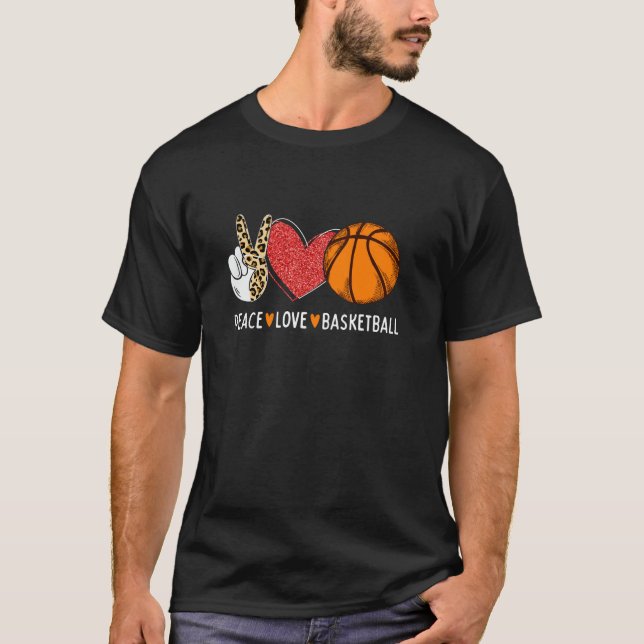 Camiseta Jogador T S do Bball Engraçado de Basquete Peace L (Frente)