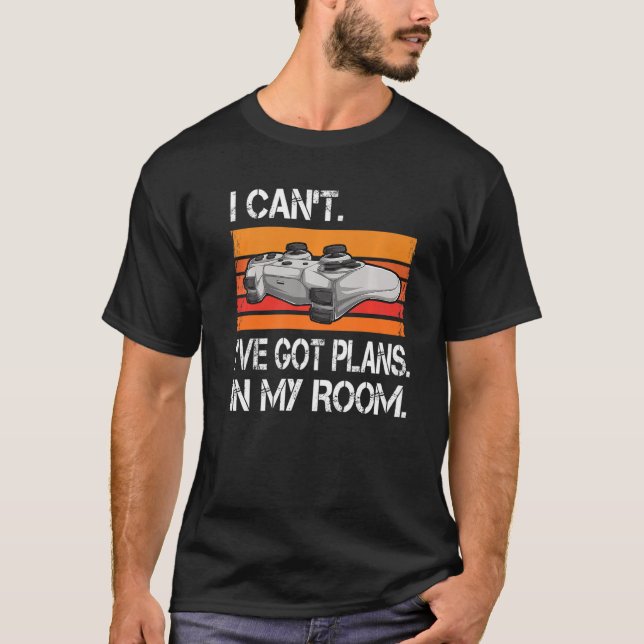 Camiseta Jogador Tenho Planos no meu quarto Videos games Ra (Frente)