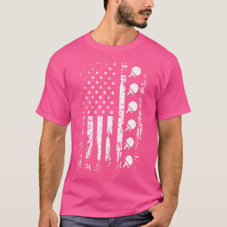 Camiseta Jogador Tênis da Mesa Tênis American Flag Usa