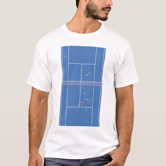 Camiseta Jogador Tênis Tênis da Corte Azul (Frente)