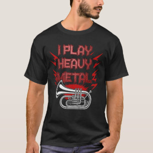 Camiseta Jogador Tuba De Metal Pesado Na Marching Banda Mus