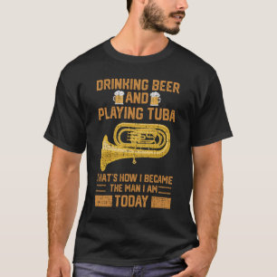 Camiseta Jogador Tuba Engraçado Marchando Bebendo De Cerve