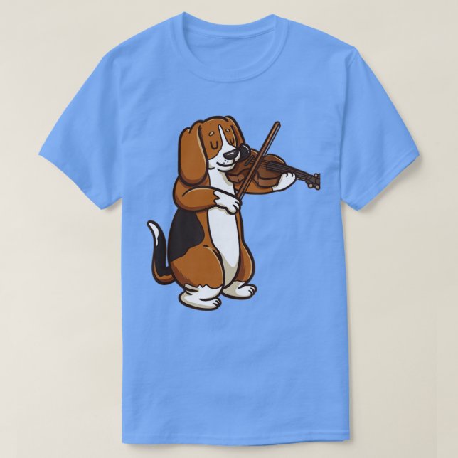 Camiseta Jogador Violino do Cão-de-Beagle Violin (Frente do Design)