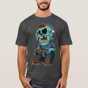 Camiseta Jogador Zombie preguiçoso Halloween Costume Engraç