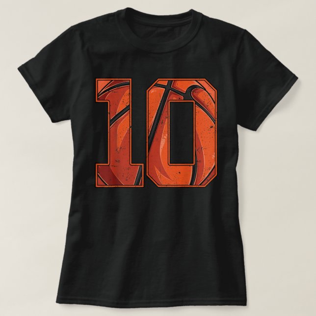 Camiseta Jogadora de basquete Décima Menina de Aniversário  (Frente do Design)