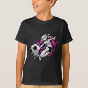 Camiseta Jogadora de Futebol Catgirl no Campo Divertida Kem