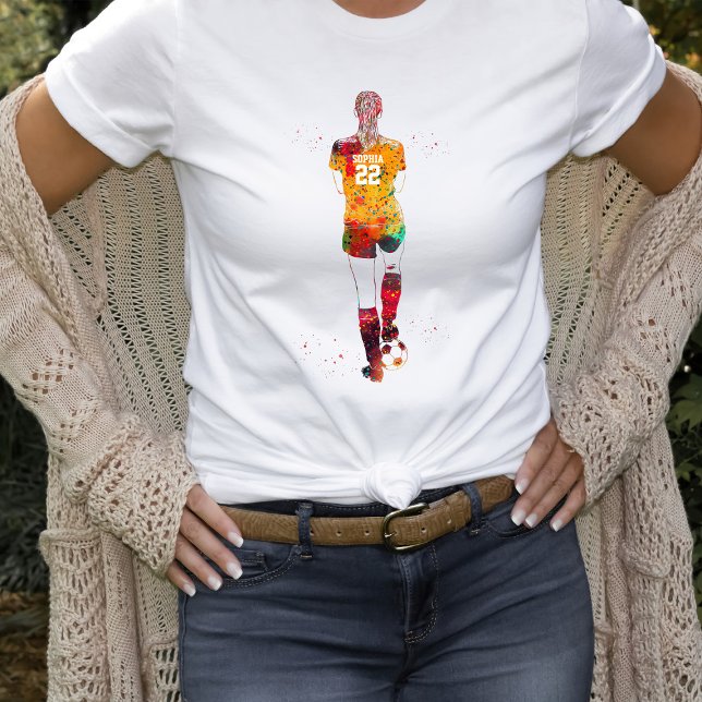 Camiseta Jogadora de Futebol Feminina  (Criador carregado)